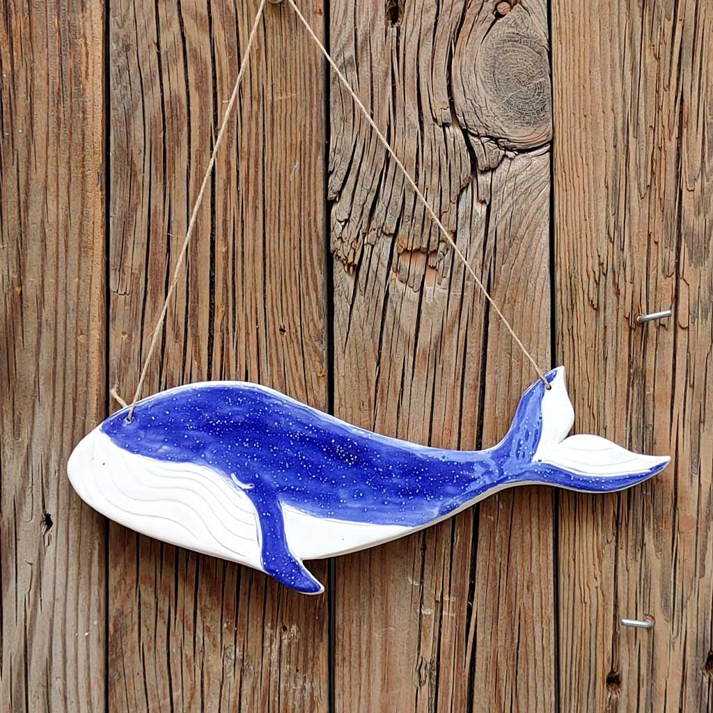 Ballena colgante de cerámica - tamaño grande