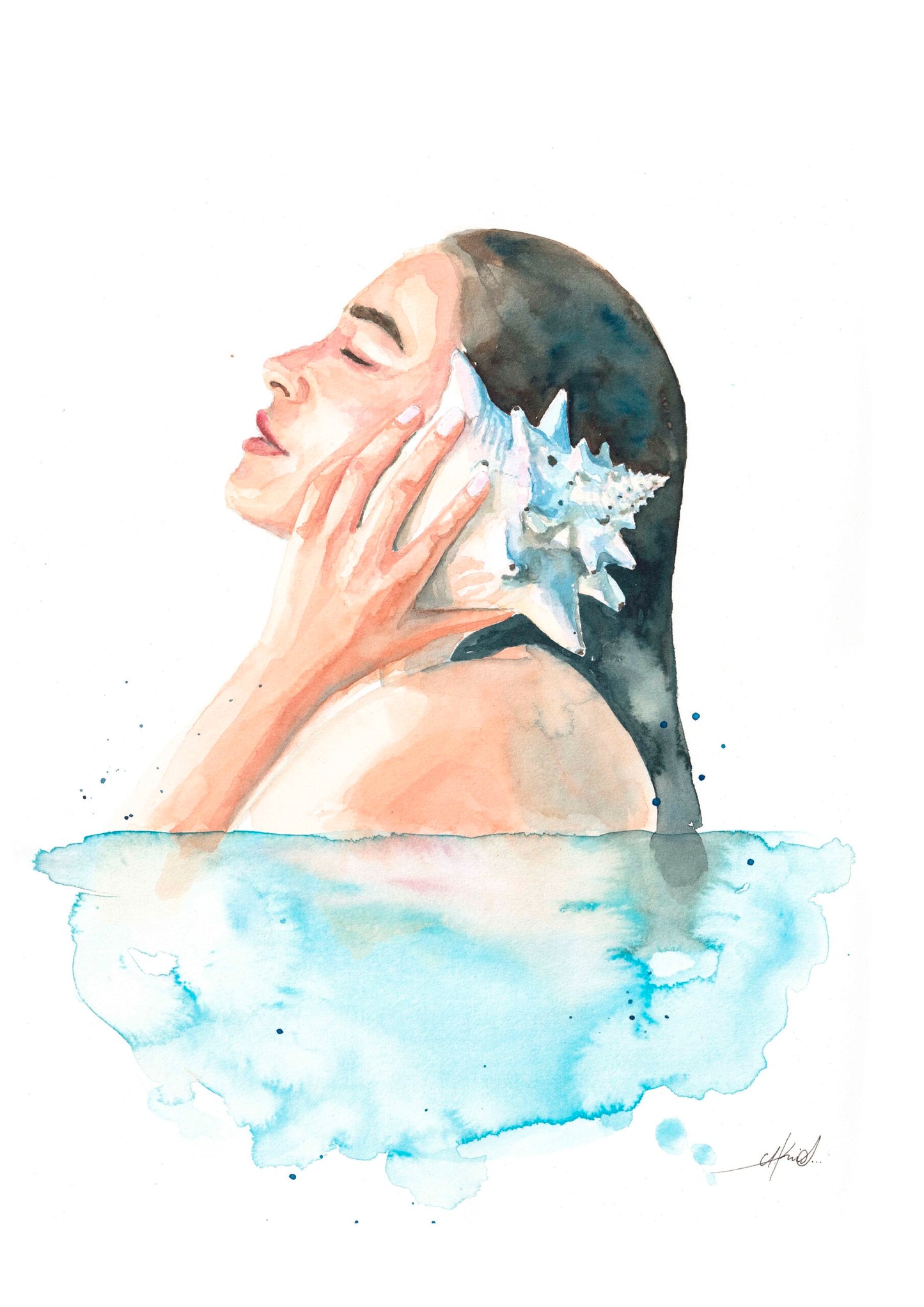 Ilustraciones marinas en acuarela A4