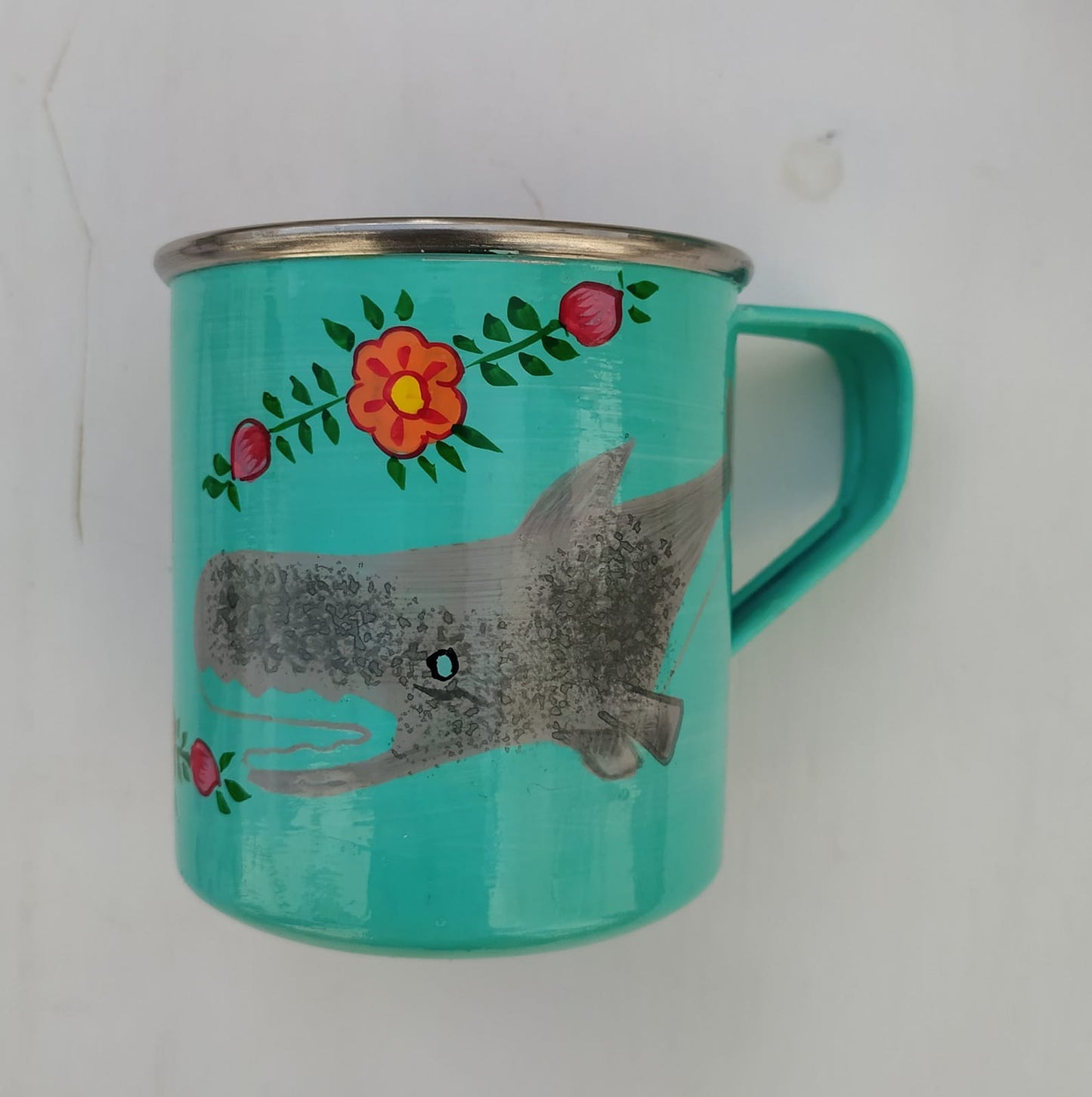 Tazas de acero inoxidable pintadas a mano